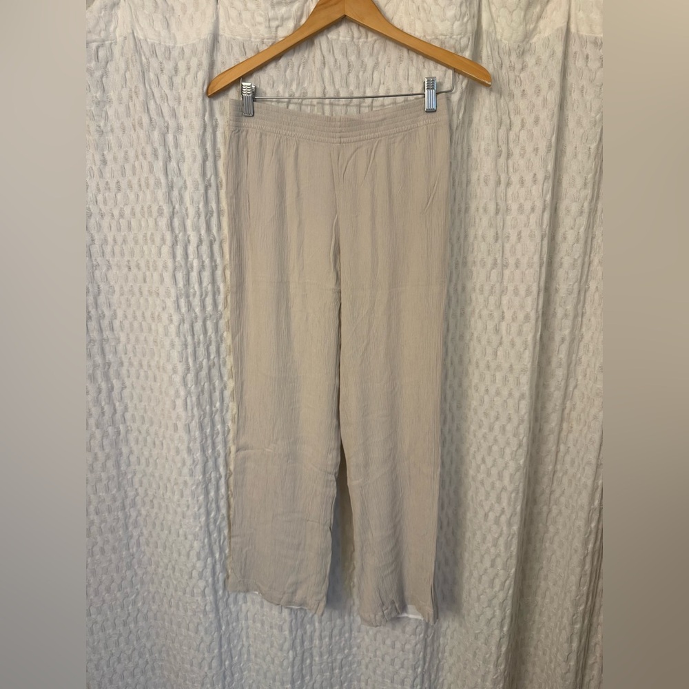 Babaton Light Beige Textured Pants